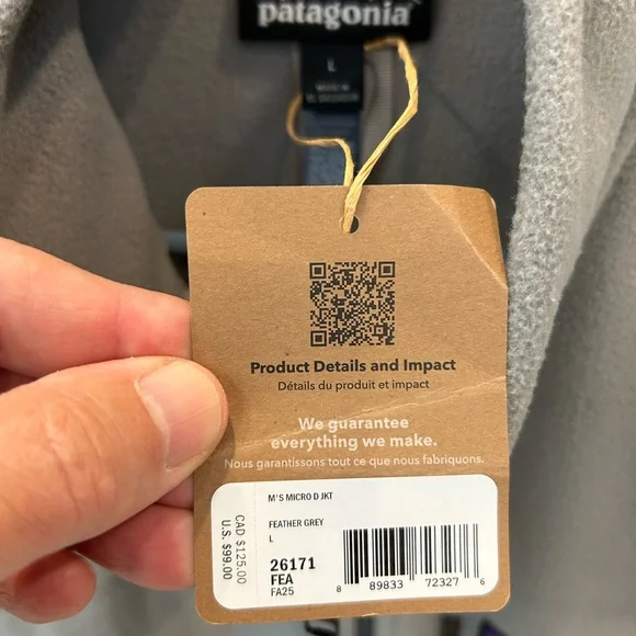 NWT Patagonia Feather Grey Micro D Jacket Size L - Picture 4 of 10